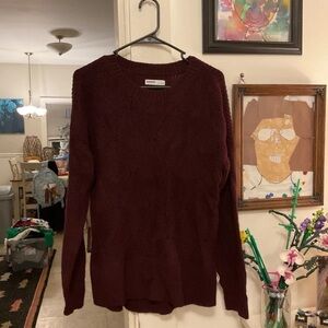 Sonoma Maroon Cable Knit Scoopneck Sweater